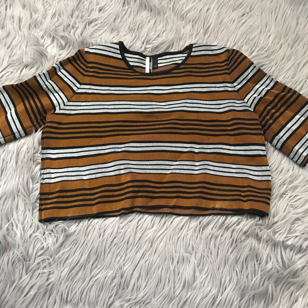 Topshop Cropped Short Sleeve Shirt
